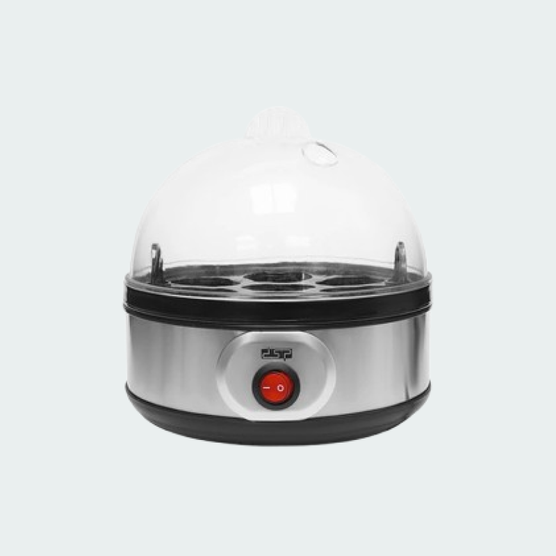 تخم‌ مرغ‌ پز DSP مدل KA-5001 با ظرفیت ۷ عدد تخم‌مرغ و بدنه استیل ضدزنگ